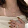 French-style dazzling eight-pointed star compass necklace for women, vintage gold model, light luxury niche high-end layered collarbone chain new