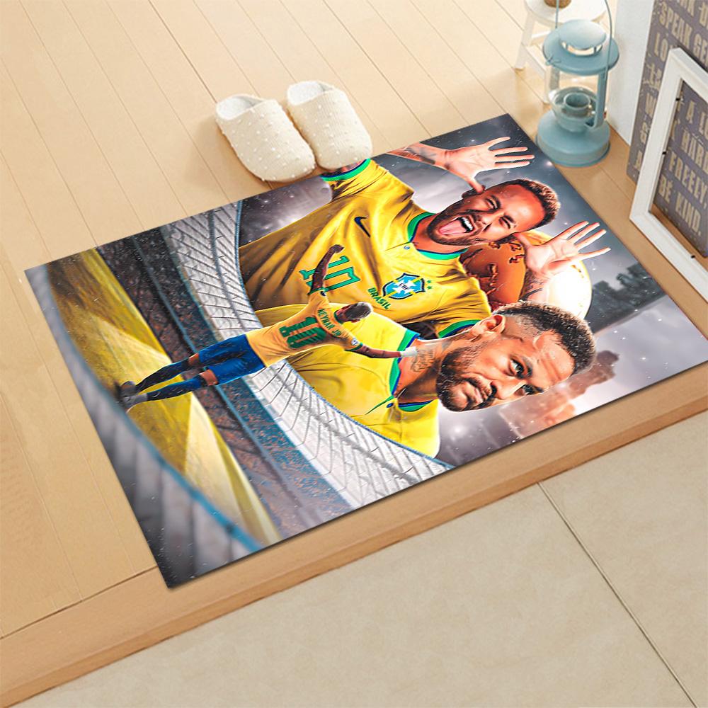 Brazilian Football Stars rug for living rooms, bedrooms, home décor, and as gifts.