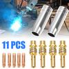 10pcs Gas Nozzle Gold 15AK-0.8mm Mig Mag Welding Weld Torch Contact Tipsmz