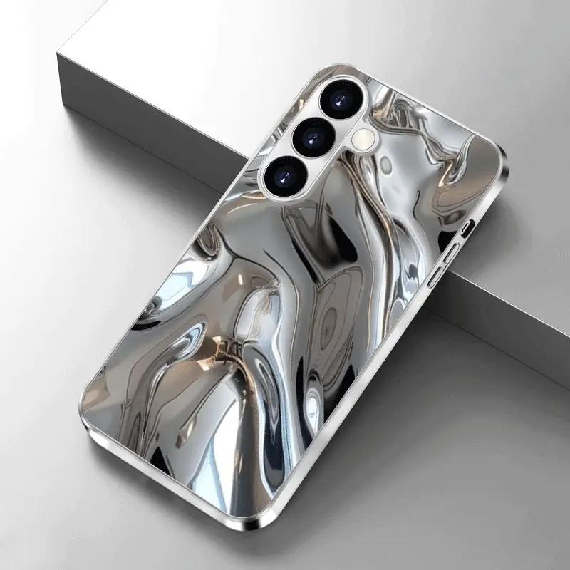 High-end liquid-plated glass phone case for Samsung Galaxy S26 S25 S24 S24 S23 S23 S22 S22 + S22 Ultra S21 S21