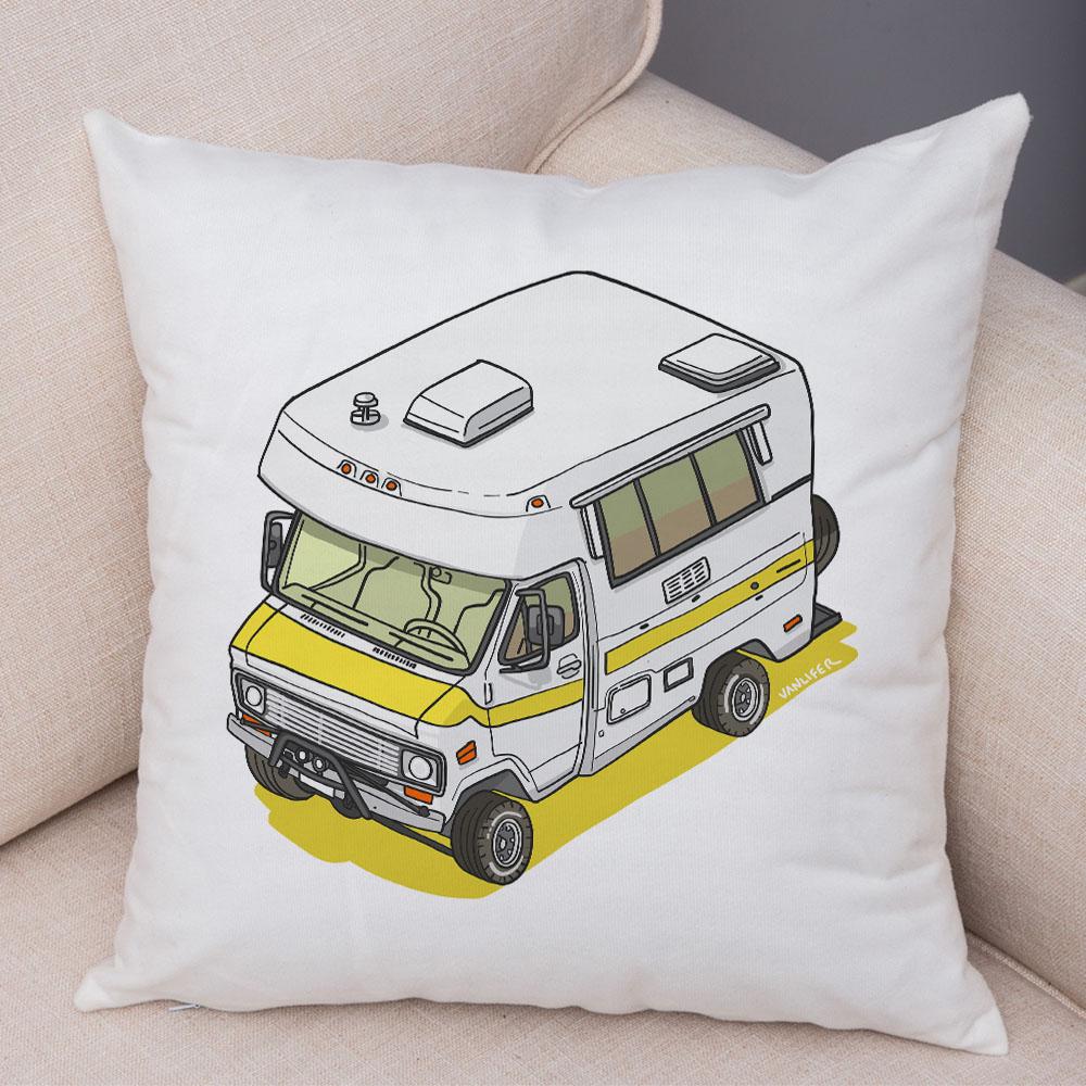 Față de pernă de camping cu desene animate Decorație de călătorie Husă de pernă pentru mașină Față de pernă potrivită pentru canapea acasă camera copiilor