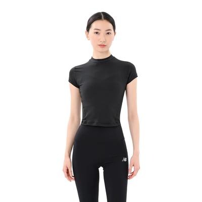 WT51126 NB Define Fitted Short Sleeve BK [New Balance] T-Shirt (WT51126) Women's (Black)