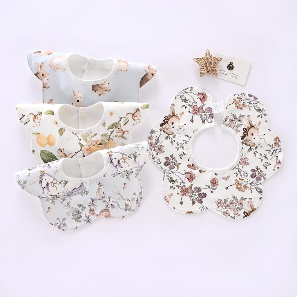 Customized Baby Double-Layer Combed Cotton Bib Saliva Towel Waterproof Spitting Up Bib Newborn Snood Swand Swivel Eating Pocket