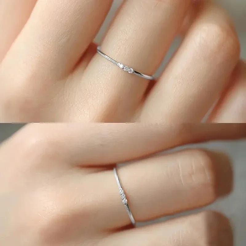 Minimalist Small CZ Finger Rings for Women Metal Silver Color/Gold Color Fashion Versatile Girls Rings Everyday Jewelry