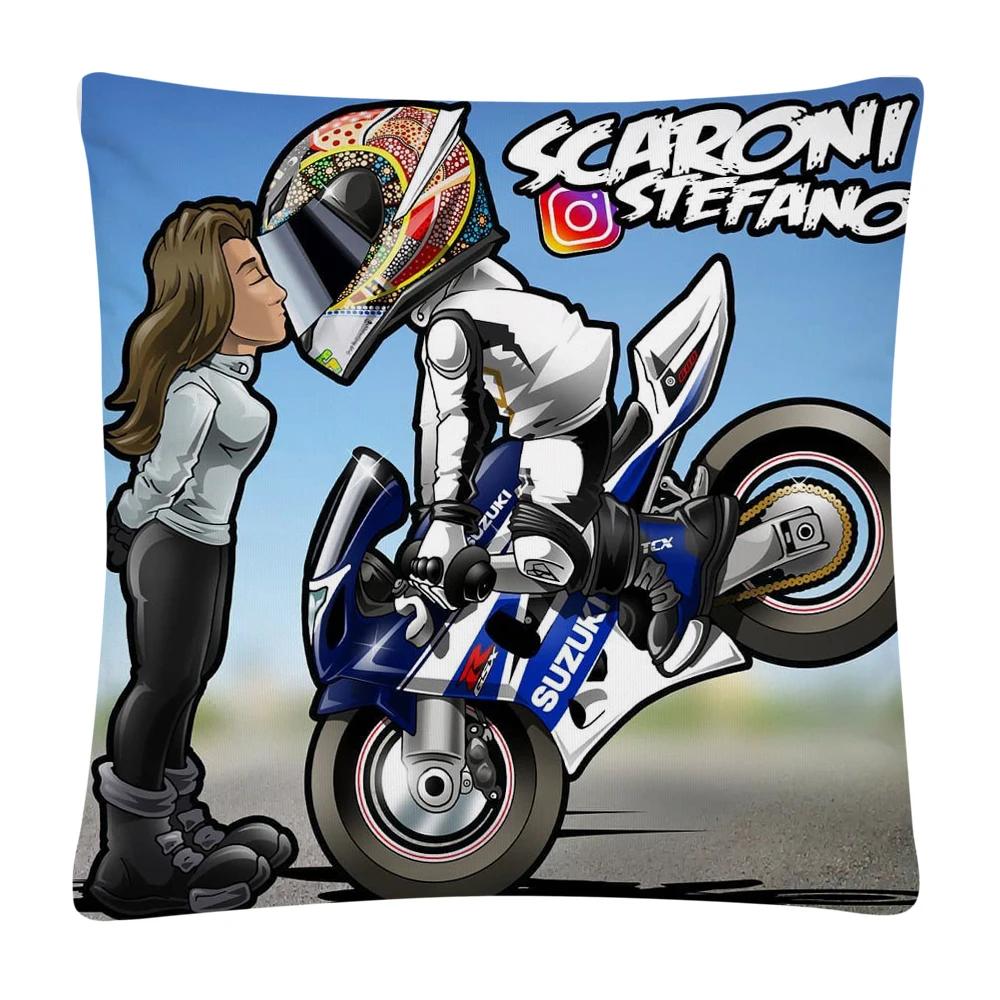 Stunt Sports Cartoon Pattern Soft Polyester Pillow Case for Sofa Home Car Decoration Pillowcase