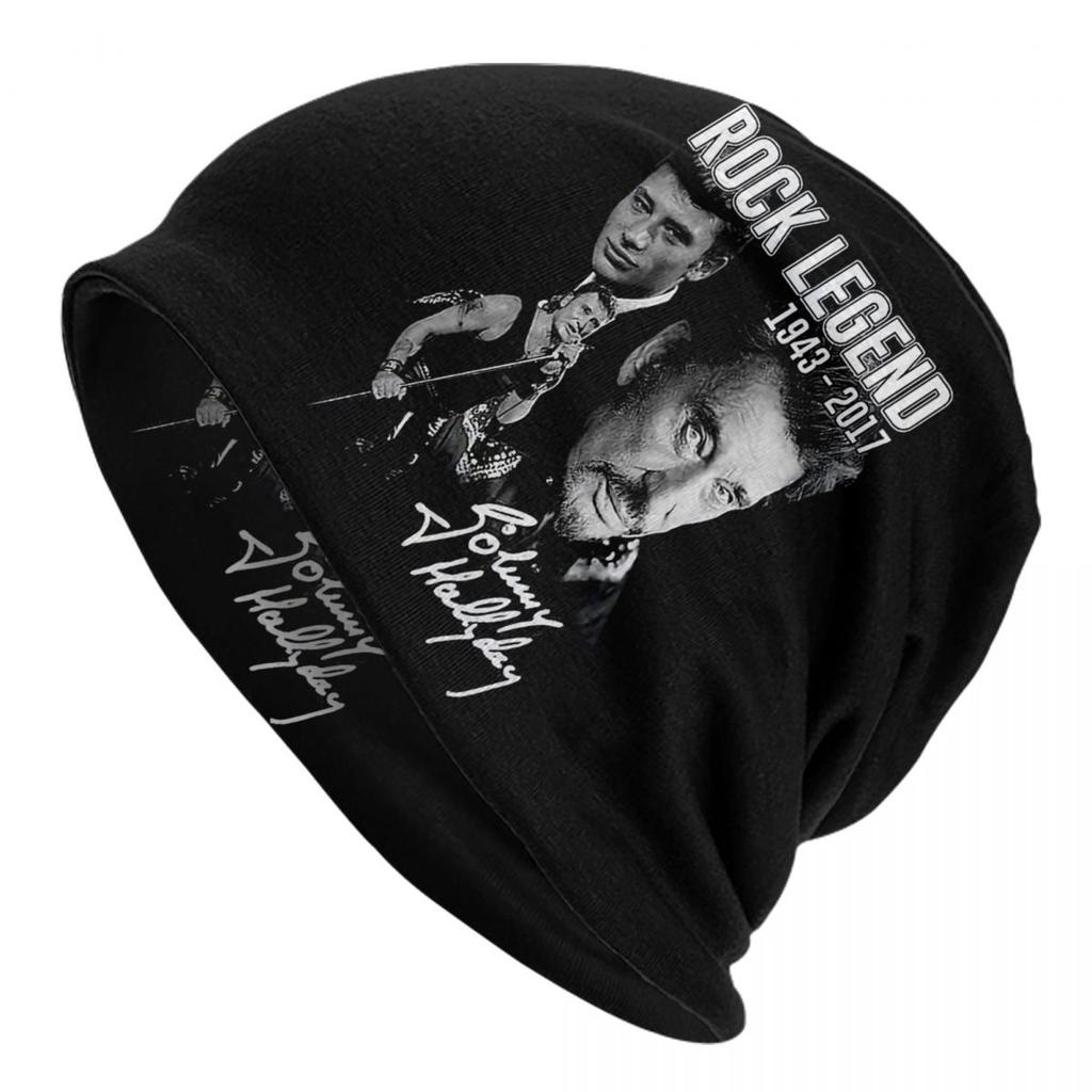 Individuelle Johnny Hallyday Mütze Gestrickte Mütze Unisex Damen Hip Hop Unisex Französischer Popsänger Winter Warm Skullies Beanies Mützen