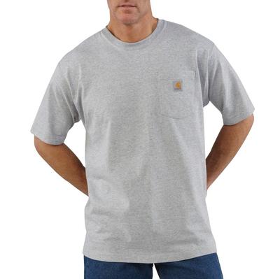 Carhartt K87 Pracovní tričko s krátkým rukávem s kapsami a velikostí Big & Tall US Small Šedé Pánské (Běžné & Velikosti) Velikost Barva