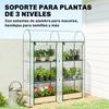 Small 3-Tier Greenhouse, 2 Roll-Up Doors, Steel Frame, Plastic Cover, 143 X 46 X 164 Cm, Transparent