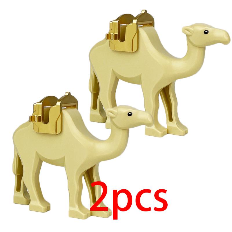 Mittelalterliche Militärburg Ritter Bausteine Reitpferd Wolf Bär Elefant Tier Weste Waffe Fahne Sattel Spielzeug Ziegelstein Geschenk A06