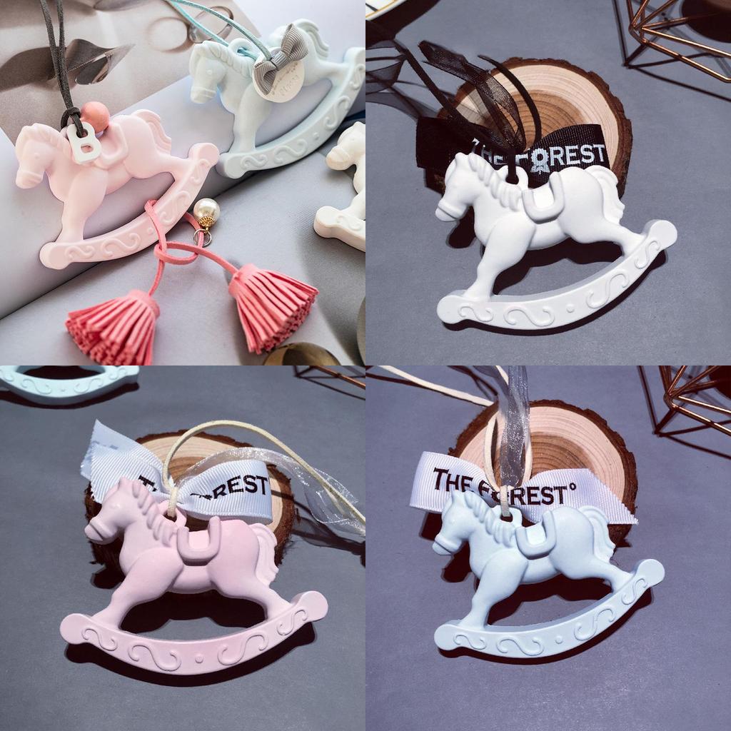 Car Rearview Mirror Pendant Aromatherapy Stone Gypsum Horse Decoration Presents