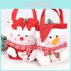 Delightful Large Christmas Gift Tote Bag Cartoon Characters Santa Reindeer Snowman Fabric