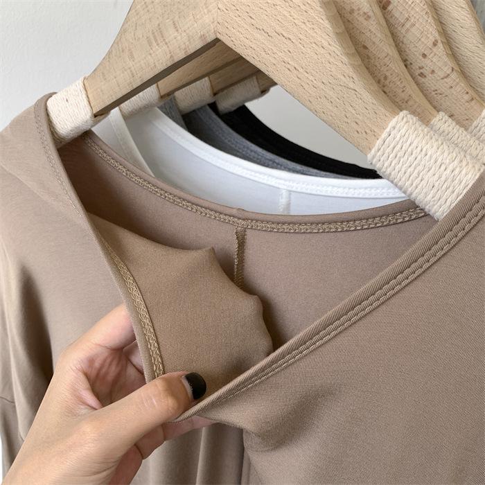 Vestido Camiseta Modal Feminino de Manga Curta - Comprimento Médio, Caimento Solto, Estilo Preguiçoso Roupa de Dança