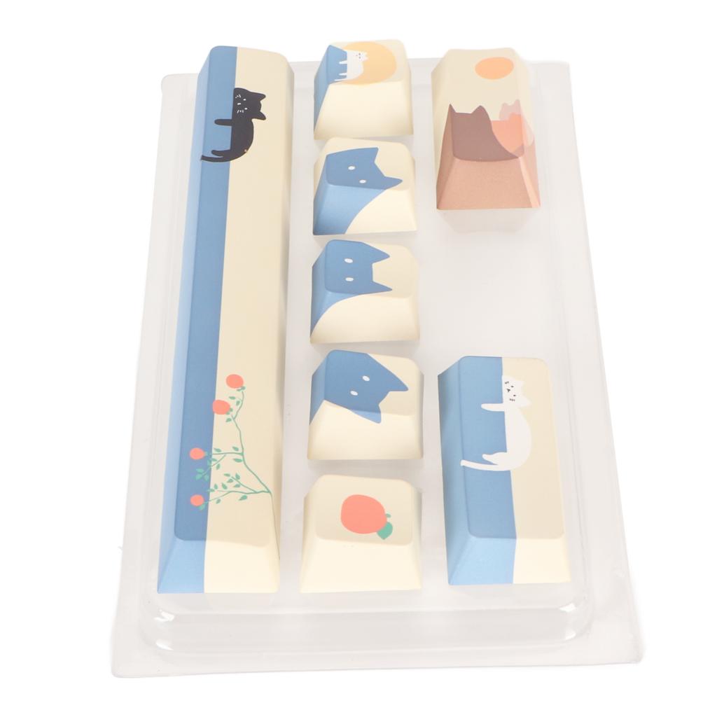 Taste pentru tastatură cu 8 taste, taste PBT cu sublimare vopsea, nu se decolorează, taste mecanice drăguțe DIY