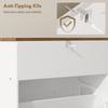 Shoe Cabinet with 2 Flip Drawers, Narrow Shoe Storage Cabinet, White