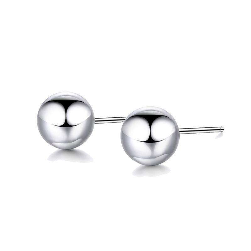 eManco Stainless Steel Round Bead Earrings - Simple Fashion Bean Design