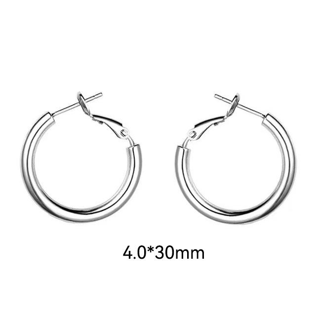 Circle Style Best-Selling Stainless Steel Needle Hiphop Hoop Earrings Women's High-End All-Match