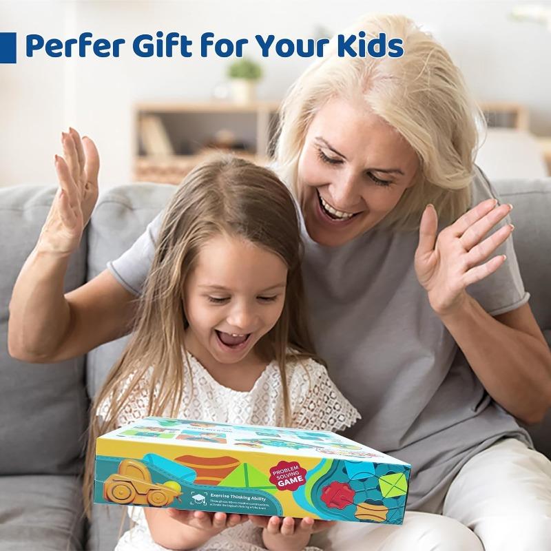 Barneleker Brettspill - Logic Road Builder Brain Teasers Puslespill for gutter Jenter, pedagogiske Montessori-julegaver Førskoleklasseromslæring