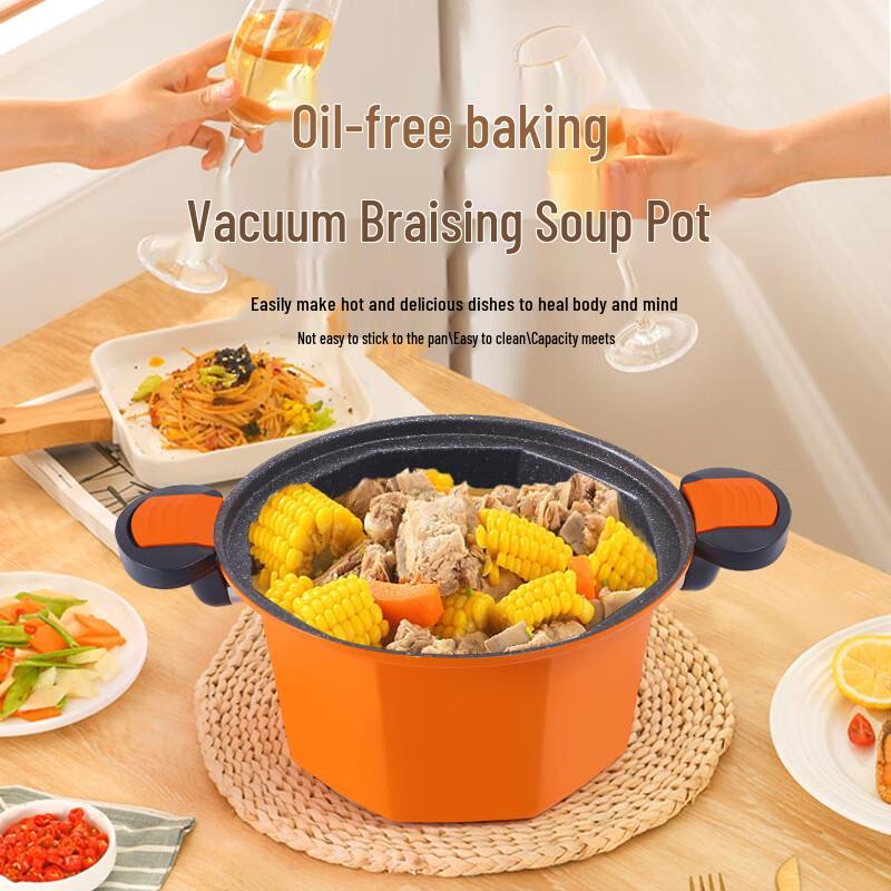 AISHIQI Double Handle Vacuum Iron Stew Pot