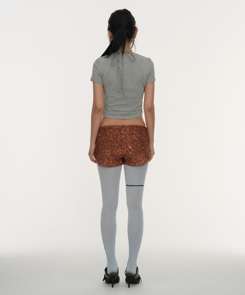 Gillaakaibeu P&G Halter Strap Crop Top_Grey