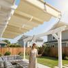 Retractable Sun Shade Sail, Sun Shade Canopy with Eyelets And Rope, Adjustable Shade Cover Sun Protection Waterproof Outdoor Awning for Garden Patio