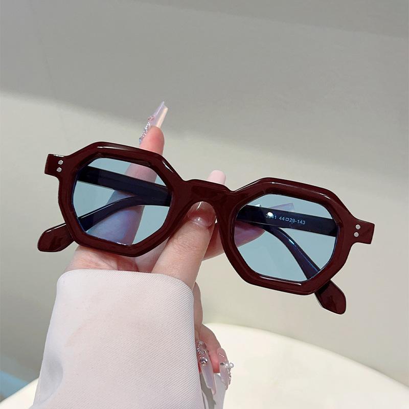 New Men Retro Square Frame Sunglasses Classic Brand Irregular Retro Sunglasses Anti-Uv Men And Women'S Driving Glasses