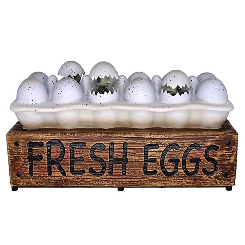

Halloween Decorations Zombie Eggs Deviled Eggs Electric Fresh Eggs Tray Light Up Eggs Creepy Hatching Chicks For Haunted House белый