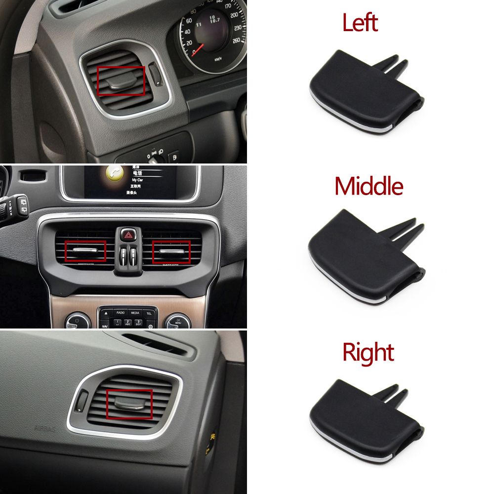 Car Front Air Vent Outlet Tab Clip Repair Slider Air Conditioner Vent Paddle For Volvo V40 2013-2019 2PCS