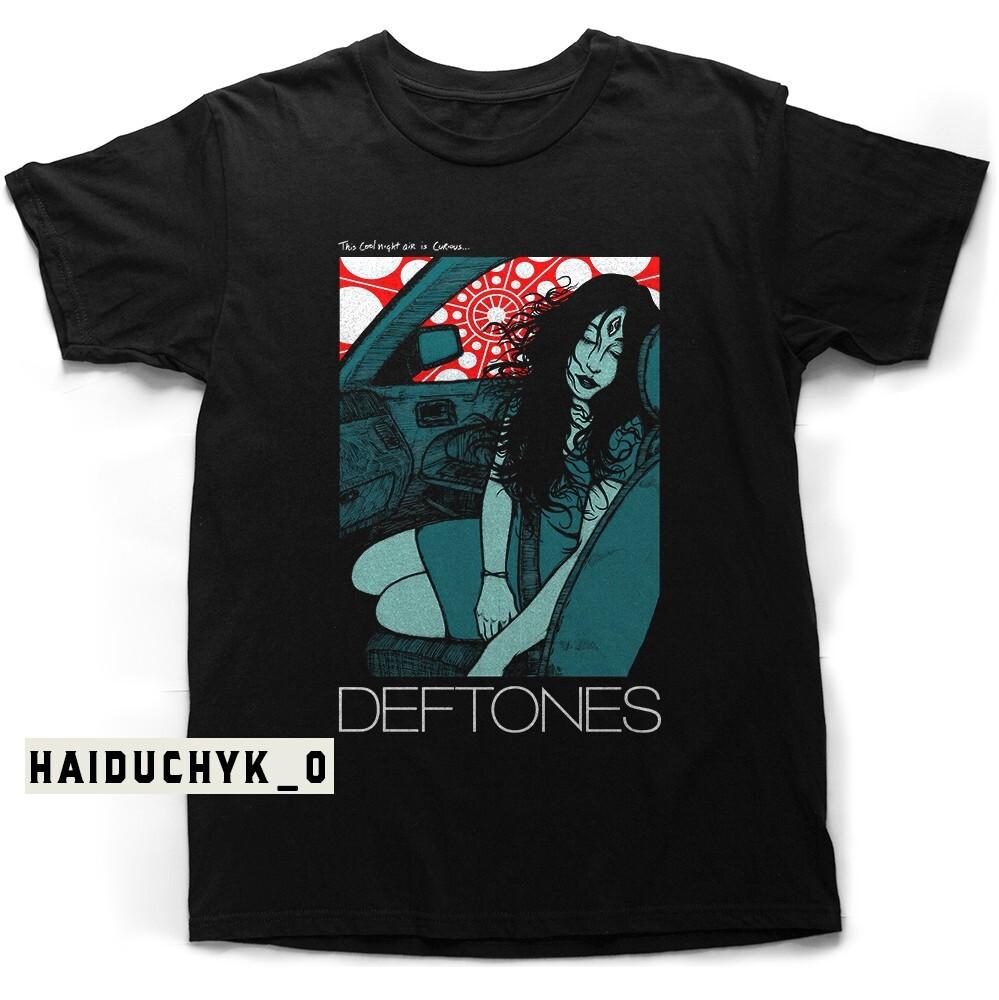 Deftones Постер с концерта Унисекс Черная Футболка Размер S-5XL Унисекс Футболка L