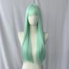 Mint Green Air Bangs Long Wig - Comfortable Cosplay Headcover for Daily Wear