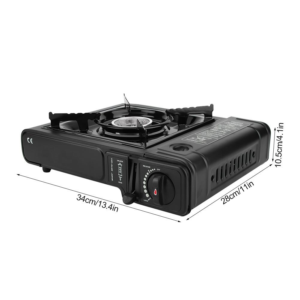 Tragbarer Outdoor-Camping-Husedold Dual-Use-Edelstahl-Schwarz-Heizgaskocher