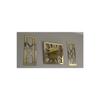 Luxury Gold 3-piece Wall Clock Set Square 40 Cm Stylish Roman Numeral Wall Clock 18x48 Cm Hourglass Paintings