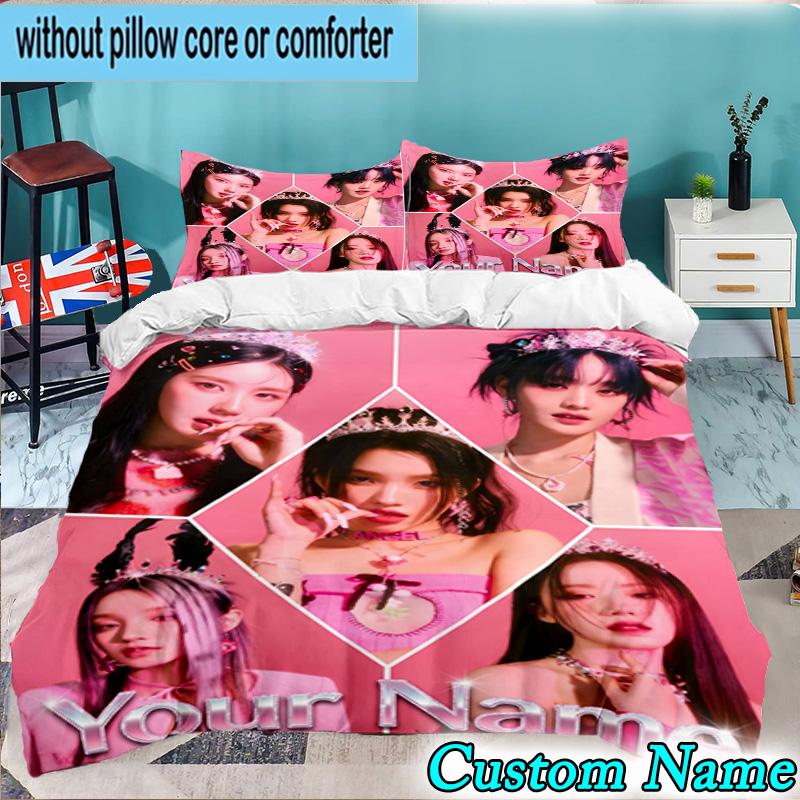 Custom Name 3PCS Kpop idle Colorful Dreams Bedding Set,Including Duvet Cover And 2pcs Pillowcases Perfect for Bedroom,Dormitory,Fan Christmas gift