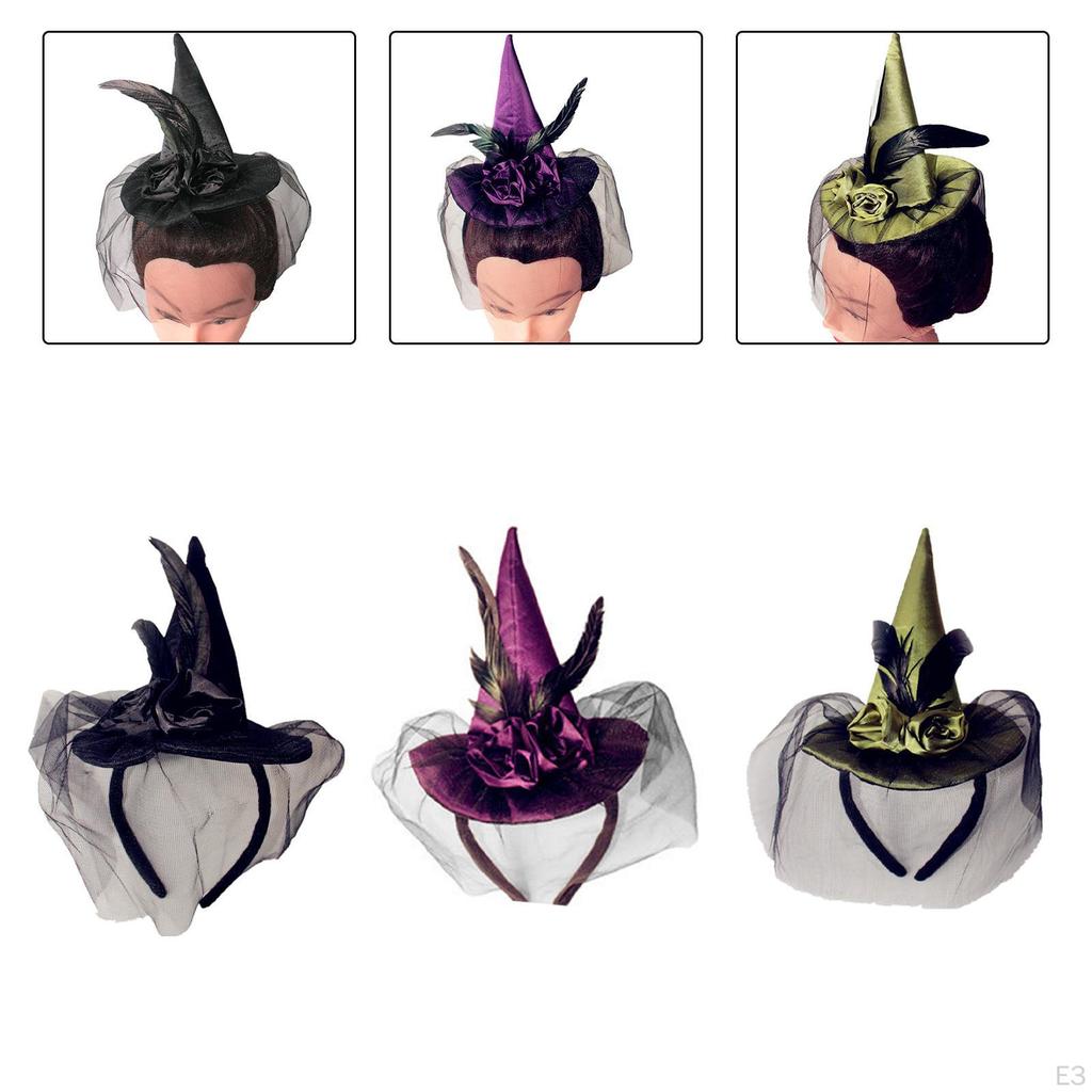 Halloween Hat Hairhoop Witch Headband Costume Decoration Party Favor Cosplay