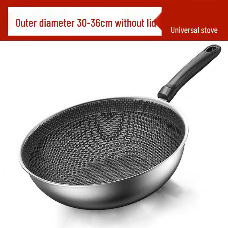 

ZISIZ Stainless Steel Honeycomb Non-stick Wok