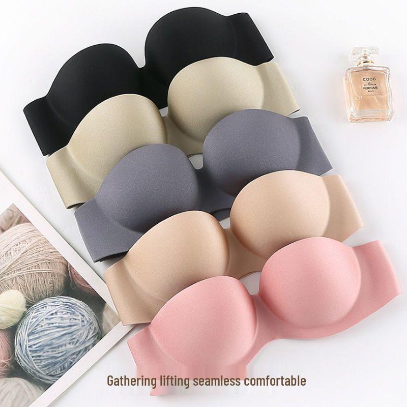 Reggiseno Push-Up Senza Spalline con Incrocio Senza Cuciture per Abiti da Sposa e da Sera