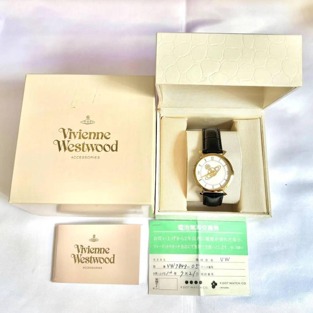Used [Box Included/New Battery] Vivienne Westwood Orb Ladies Watch VW-7843 New Strap