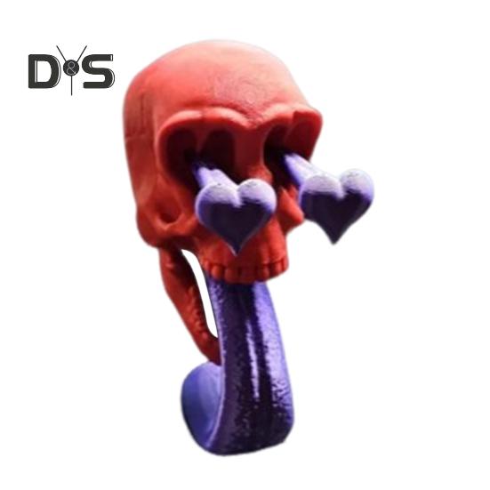 

Череп в влюбленном украшении Влюбленные никогда не умирают Статуэтка черепа из смолы Фигурка черепа для подарка на День святого Валентина Жуткий домашний декор D