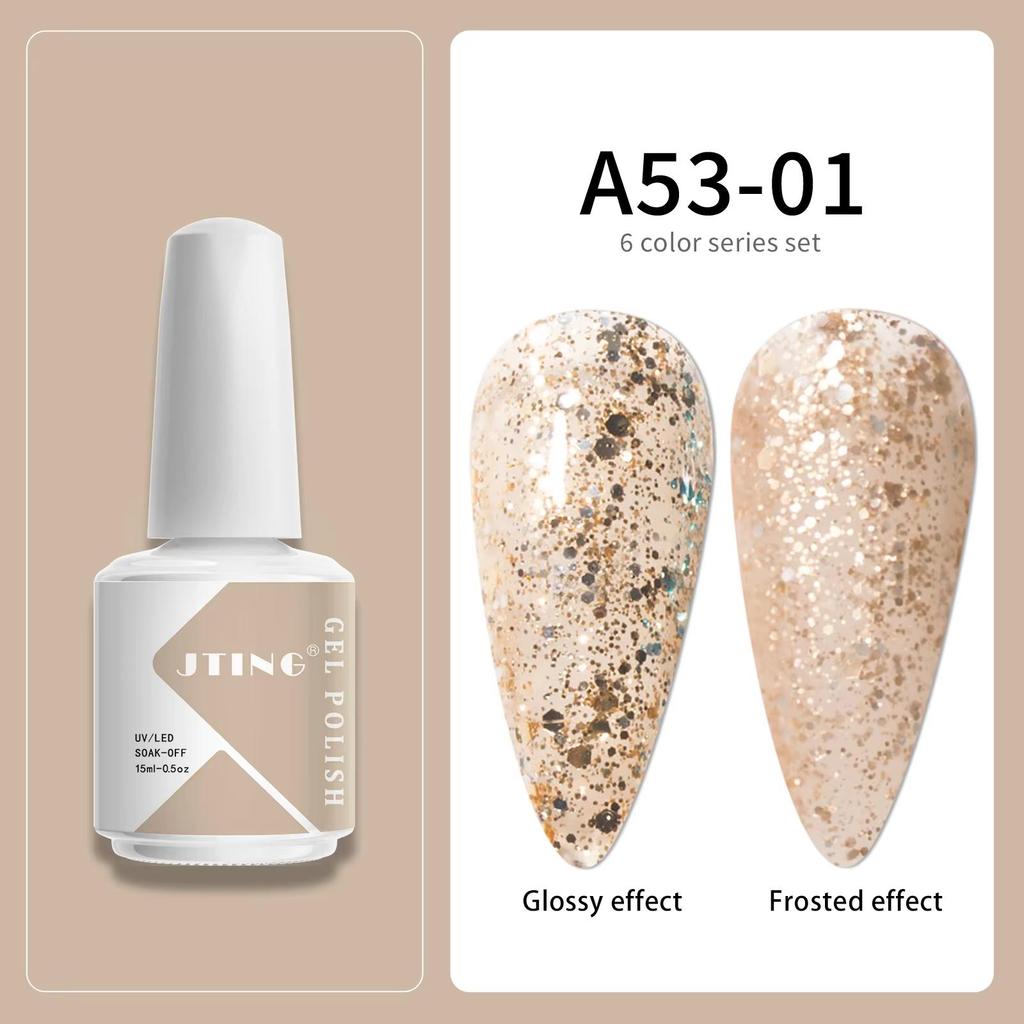 JTING Factory Nail Supply Vendor Nail Gel Polish Box Set 6colors OEM Private Label 15ml Uv Gel Polish Customized Brand Logo