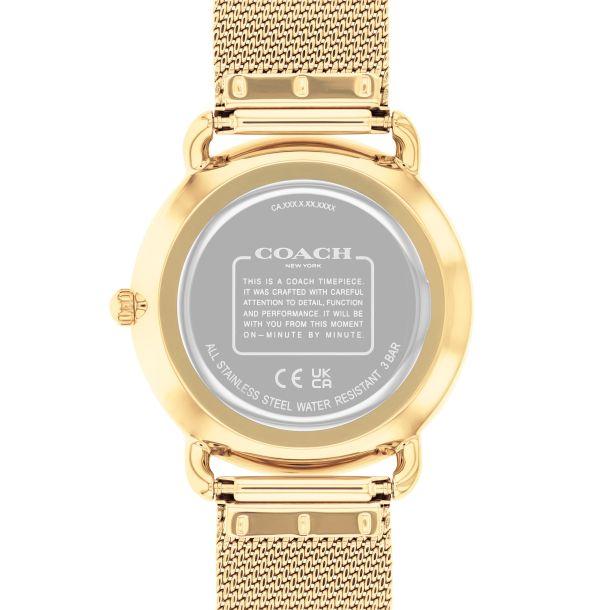 Coach Elliot White Sunray Dial Gold-Tone Mesh Bracelet Watch 36mm - 14504208