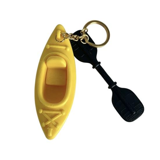 Portachiavi Kayak Stampato in 3D, Portachiavi Ciondolo Kayak, Ciondolo Remo da Kayak con Portachiavi, Regalo Unico per Appassionati di Kayak