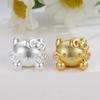 Sterling Silver 999 Hello Kitty Head Knife & Fork DIY Beading Pure Silver KT Cat Lucky Bead Accessories