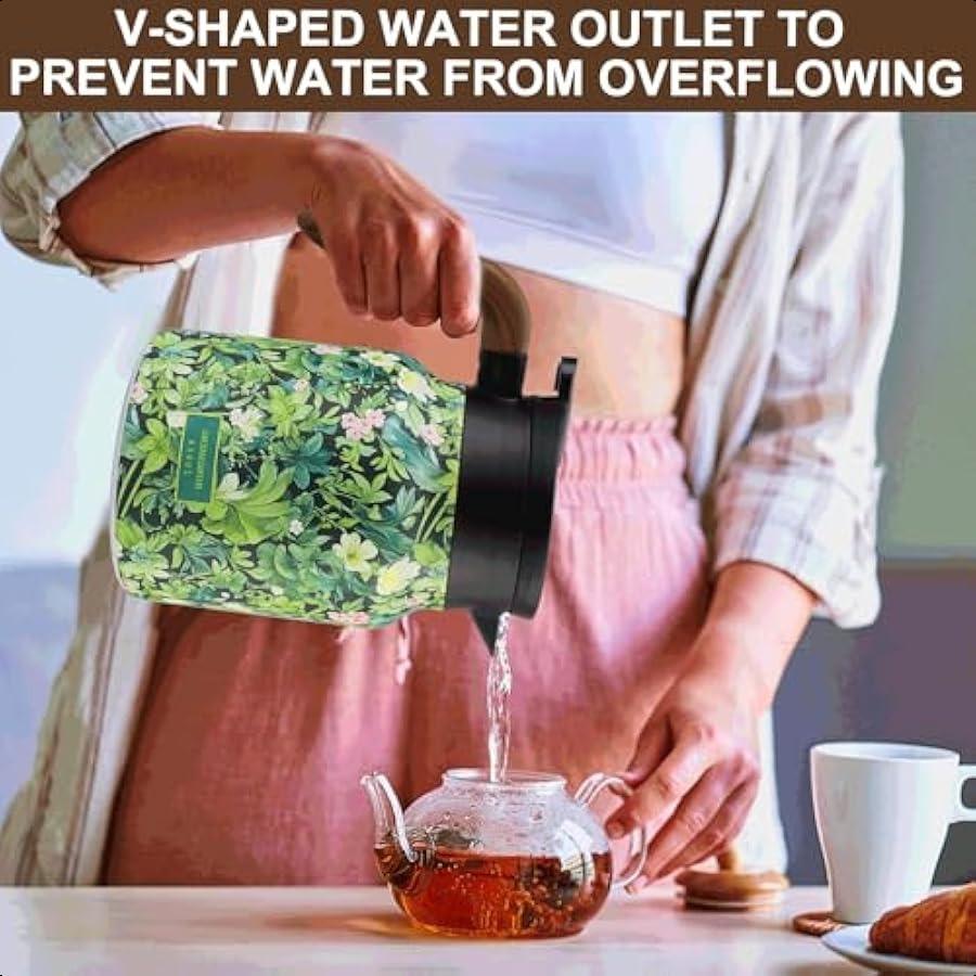 

Винтажный цветочный чай 2025 1 л Чайник из нержавеющей стали с термоизоляцией и встроенным инфузором Идеально подходит для зеленого чая, кофе и дома или офиса United States