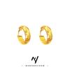 Xiaohongshu's same style crushed ice 9999 24K real gold earrings, earrings for women, fashionable versatile ear jewelry gift