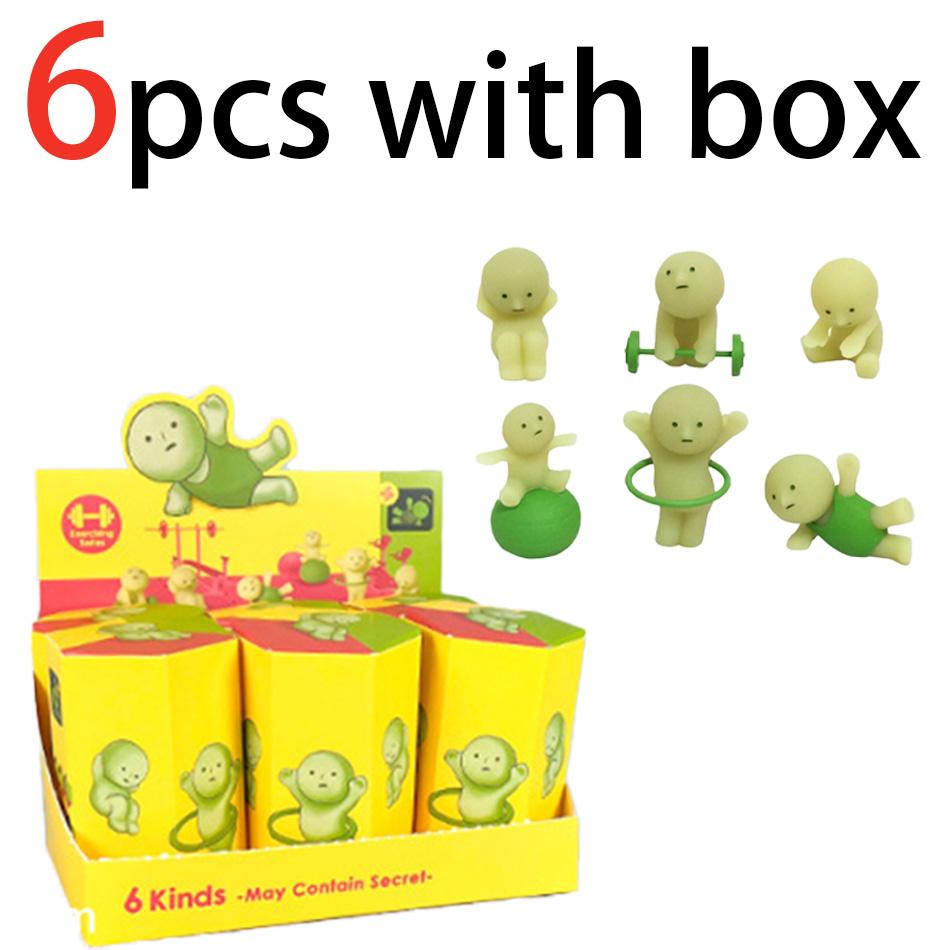 5CM Blind Box Fitness Series Mini Figure Cute Noctilucent Decoration Doll Bedroom Toilet Series Model Corner Toy Gifts