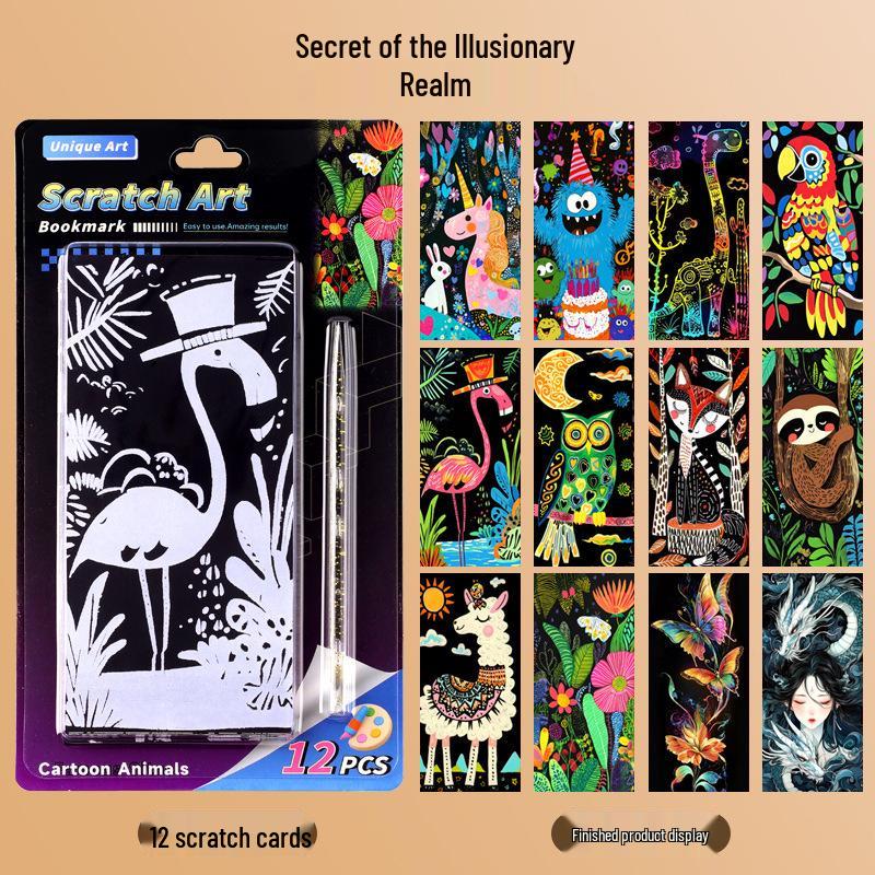 

Красочные самоклеящиеся заметки для скретч-арта своими руками для детей - Креативные закладки для снятия стресса