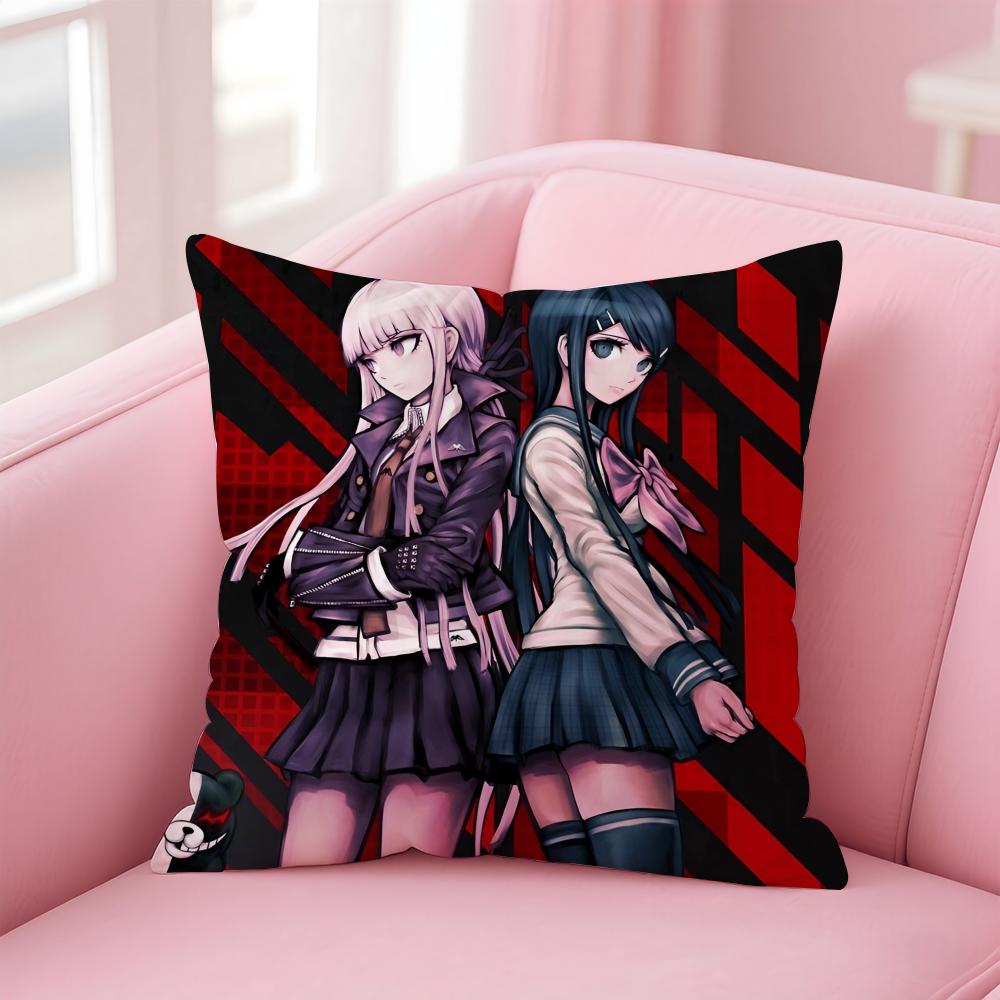 Mystery Anime DDanganronpa Cushion Cover Pillowcase Short Plush Invisible zipper Room Sofa Cushion Cover