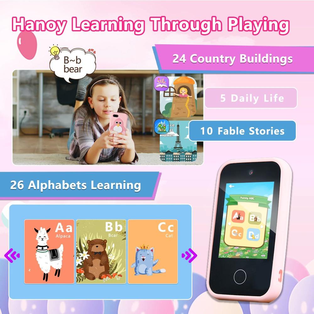Telefono per Bambini Giocattoli Educativi Lettore Musicale MP3 Giochi Giocattolo Musicale Culla per Bebè Giocattoli con Fotocamera Selfie per Bambini Regali di Compleanno
