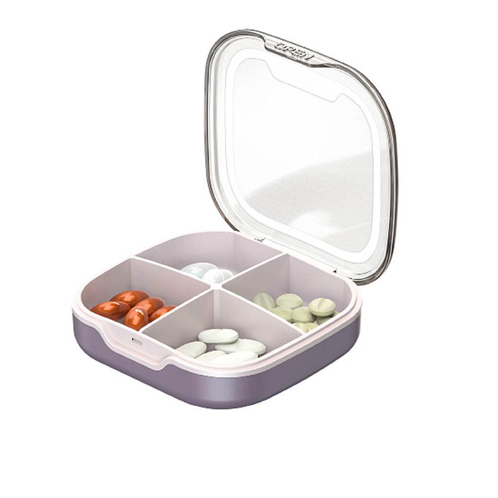 Pill Box Home Daily Sealed Case Separation 4 Compartments PP Organizer Holder Dusproof Waterproof Damproof Container