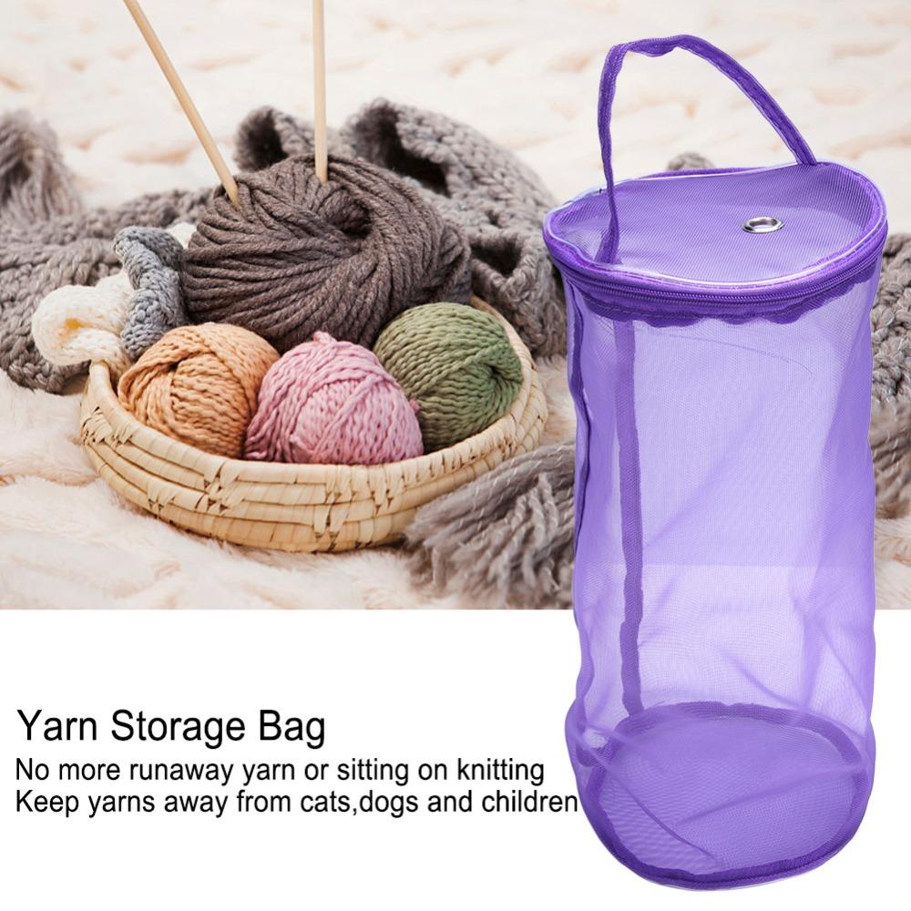 2pcs Zipper Closure Yarn Storage Bag Lightweight Knitting Organizer Tote  For Crocheting