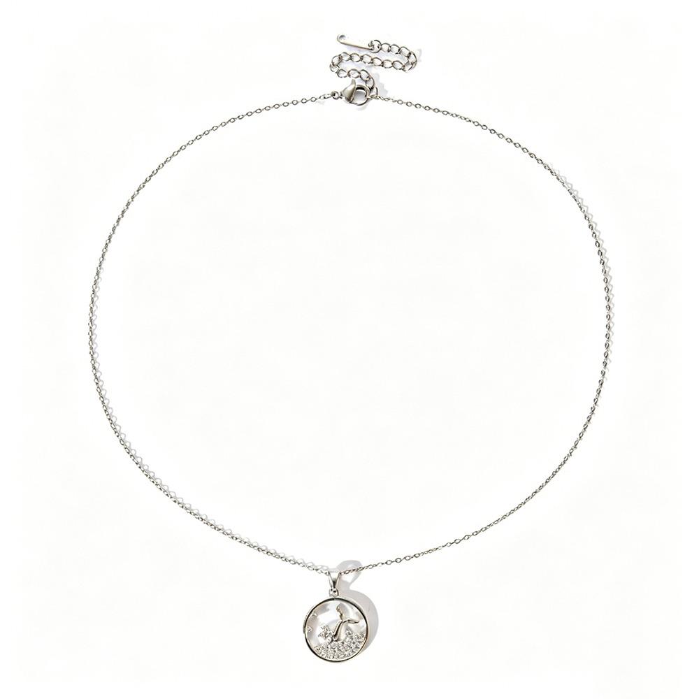 Stainless Steel Clavicle Chain Necklace Inlaid Zircon Lobster Clavicle Chain For Women Style-1